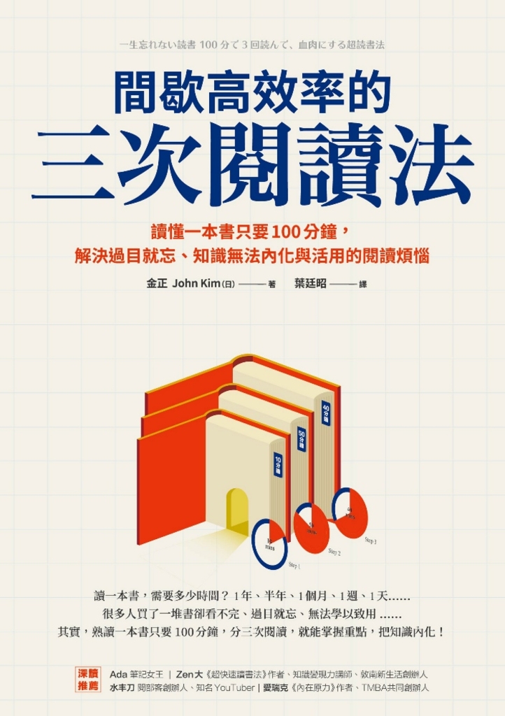 間歇高效率的三次閱讀法:讀懂一本書只要100分鐘,解決過目就忘、知識無法內化與活用